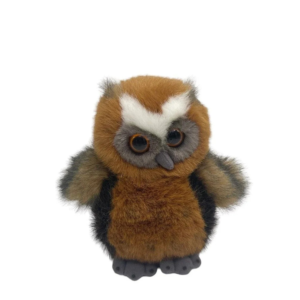 Vintage Aurora Owl Plush 9” Hooter Standing Realistic Real 11” Stuffed Animal